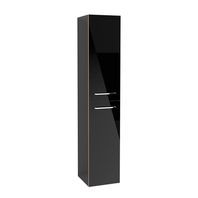 Villeroy & Boch Avento Hochschrank mit 2 Türen Front crystal black / Korpus crystal black