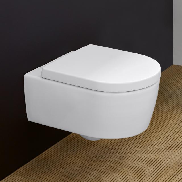 Villeroy & Boch Avento Wand-Tiefspül-WC, DirectFlush, mit WC-Sitz, Combi-Pack stone white, mit CeramicPlus