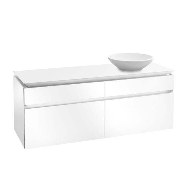 Villeroy & Boch Legato LED-Waschtischunterschrank für Aufsatzwaschtisch mit 4 Auszügen Front glossy white / Korpus glossy white