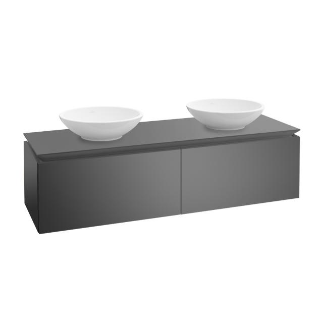 Villeroy & Boch Legato Waschtischunterschrank für 2 Aufsatzwaschtische mit 2 Auszügen glossy grey