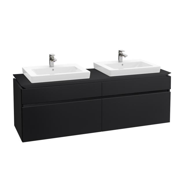 Villeroy & Boch Legato Waschtischunterschrank für 2 Einbauwaschtische mit 4 Auszügen black matt
