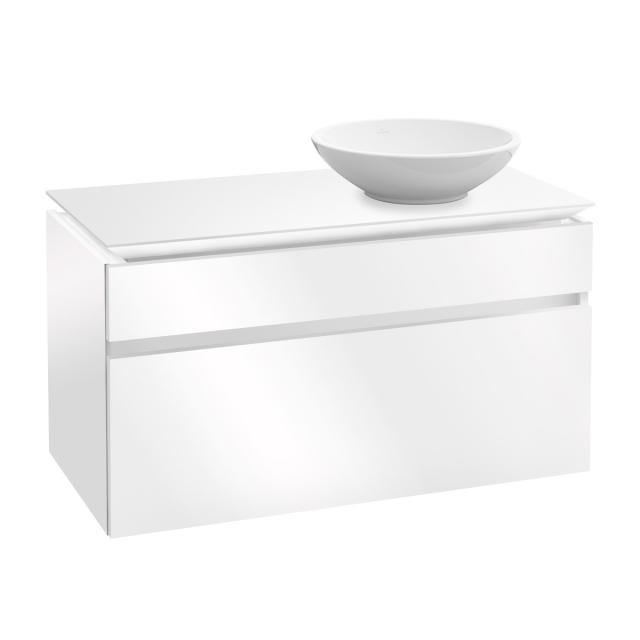 Villeroy & Boch Legato Waschtischunterschrank für Aufsatzwaschtisch mit 2 Auszügen Front glossy white / Korpus glossy white