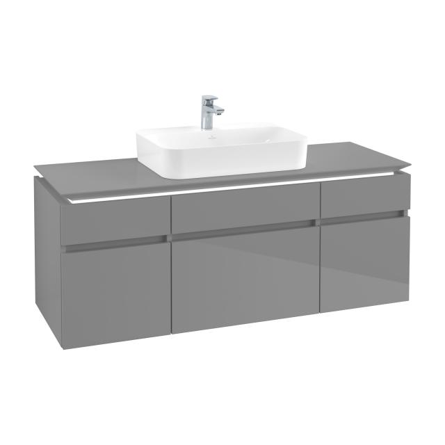 Villeroy & Boch Legato Waschtischunterschrank für Aufsatzwaschtisch mit 5 Auszügen glossy grey