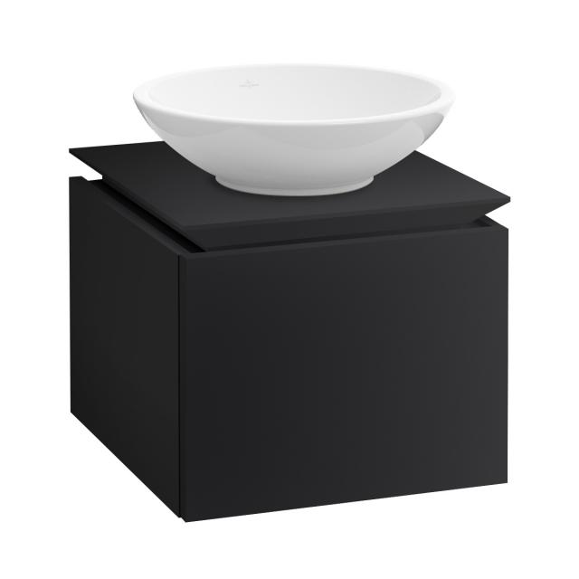 Villeroy & Boch Legato Waschtischunterschrank für Aufsatzwaschtisch mit 1 Auszug black matt