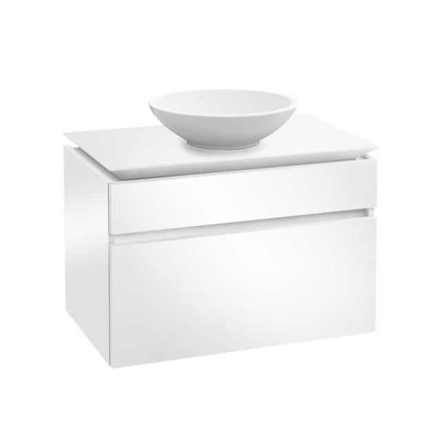 Villeroy & Boch Legato Waschtischunterschrank für Aufsatzwaschtisch mit 2 Auszügen Front glossy white / Korpus glossy white