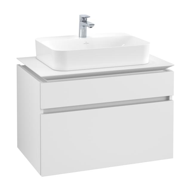 Villeroy & Boch Legato Waschtischunterschrank für Aufsatzwaschtisch mit 2 Auszügen Front weiß matt / Korpus weiß matt