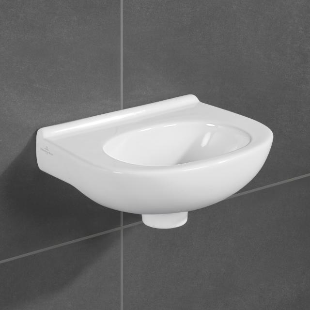 Villeroy & Boch O.novo Handwaschbecken weiß mit CeramicPlus, ohne Hahnloch, ohne Überlauf
