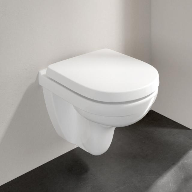 Villeroy & Boch O.novo Wand-Tiefspül-WC Compact ohne Spülrand, weiß, mit CeramicPlus