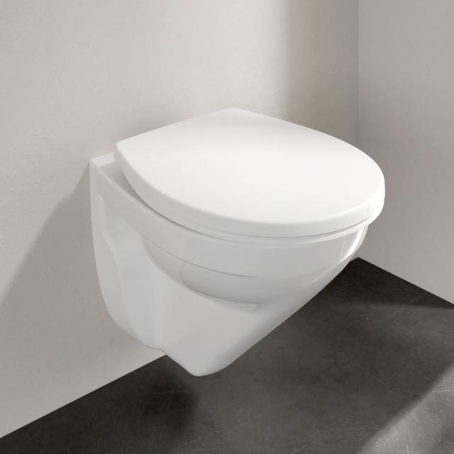 Villeroy & Boch O.novo Wand-Tiefspül-WC Compact, offener Spülrand, mit WC-Sitz