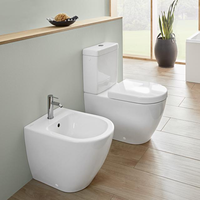 Modern Toilette Runder Stand Bidet Bidetständer Weiß Keramik 58 x 40 x 40cm  Neu 
