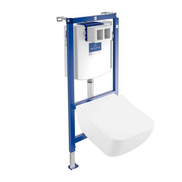 Villeroy & Boch Venticello & ViConnect NEU Komplett-Set Wand-Tiefspül-WC, offener Spülrand, mit WC-Sitz weiß, mit CeramicPlus