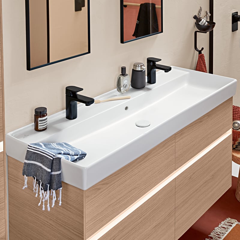 Villeroy & Boch Collaro Doppel-Möbelwaschtisch weiß mit CeramicPlus ...