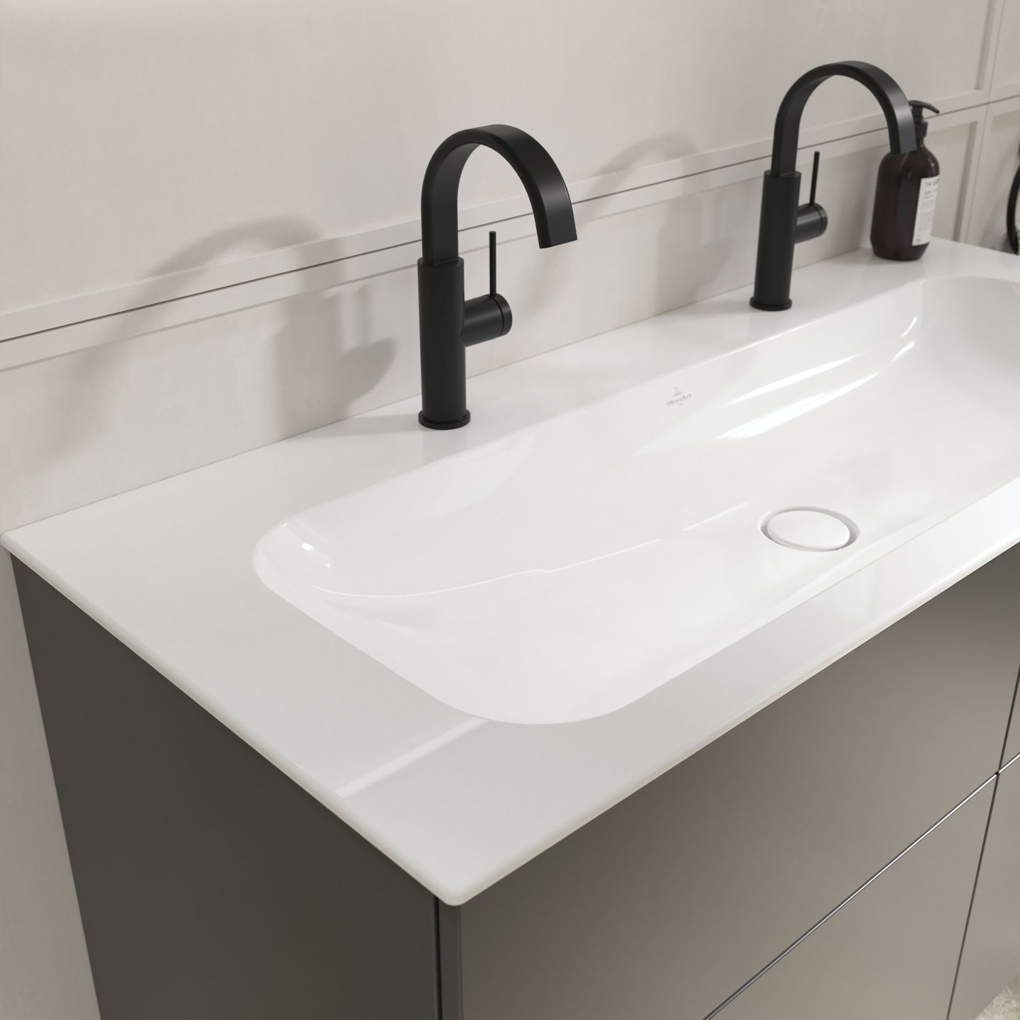 Villeroy & Boch Somera double washbasin, with 2 tap holes W: 120 D