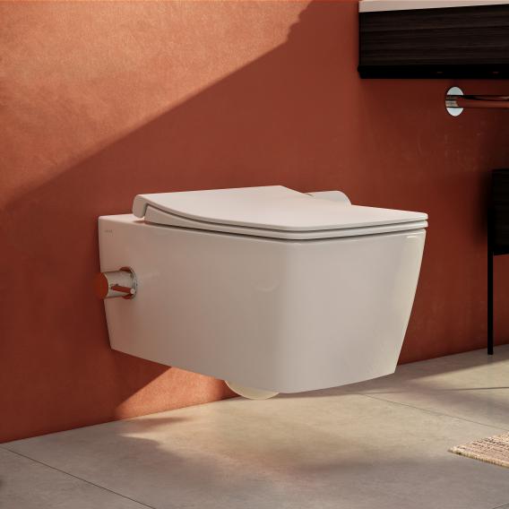 VitrA Aquacare Metropole Wand-Tiefspül-WC-Set mit Bidetfunktion, mit WC-Sitz mit integrierter Thermostat-Armatur