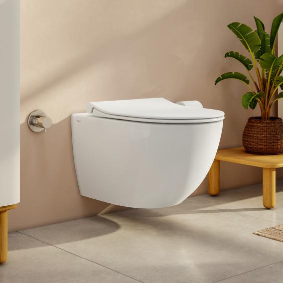 VitrA Aquacare Sento Wand-Tiefspül-WC-Set mit Bidetfunktion, mit WC-Sitz ohne integrierte Armatur