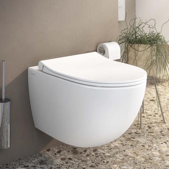 VitrA Sento Wand-Tiefspül-WC VitrAFlush 2.0, mit WC-Sitz weiß