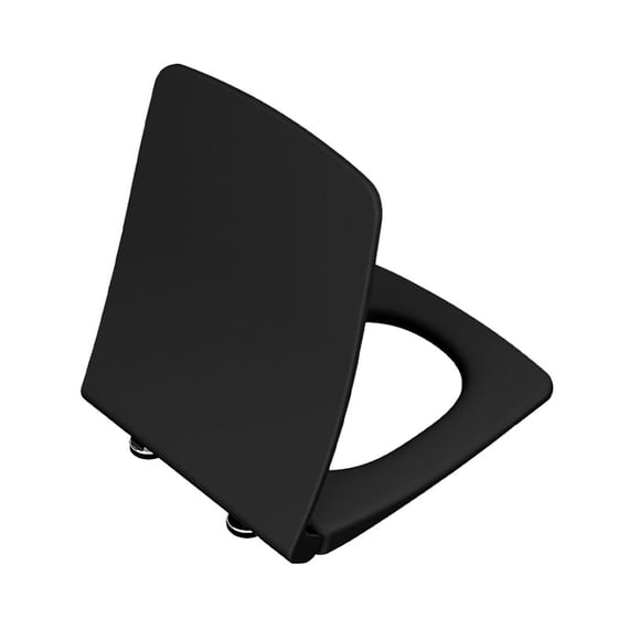 Douceur D'Intérieur Abattant WC Avec Frein De Chute Matty Noir - 37,5 X 46 Cm, MDF Uni Mat