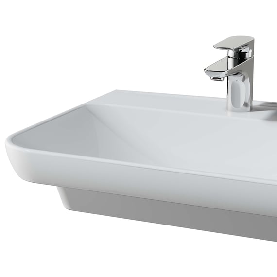Vitra Sento lavabo pour enfants 7350B003-0001 45,5x40cm, trou pour robinet  central, blanc haute brillance, avec trop-plein