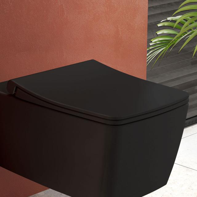 VitrA Metropole WC-Sitz Slim, Sandwichform, mit Absenkautomatik & abnehmbar schwarz matt
