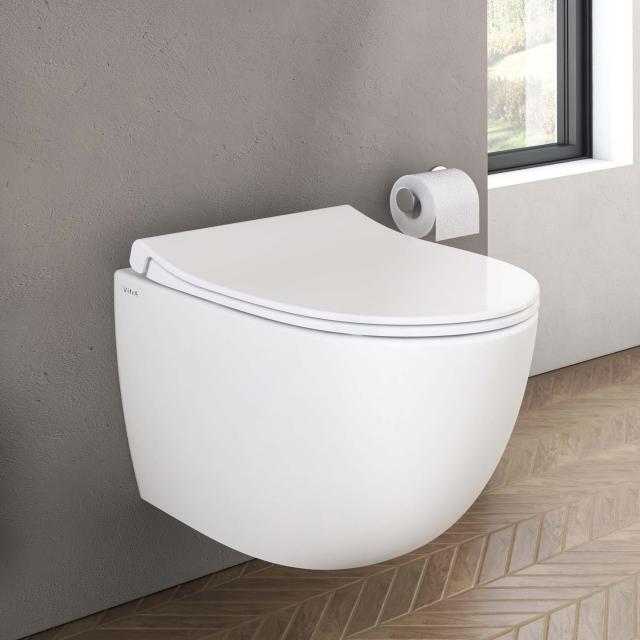 VitrA Sento Wand-Tiefspül-WC Compact ohne Spülrand, weiß, mit VitrAclean