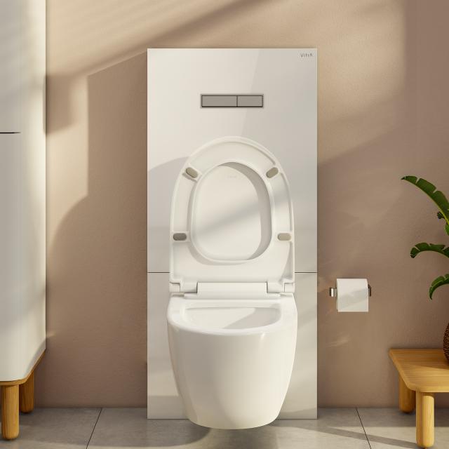 VitrA Sento Wand-Tiefspül-WC ohne Spülrand, mit Stand-Spülkasten, mit WC-Sitz weiß, mit VitrAclean