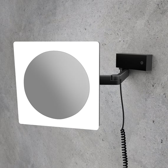 Jerdon Kosmetikspiegel 9 Zoll – Beidseitig Drehbar, 5x Vergrößerung, Höhenverstellbar Bis 54,6 Cm
