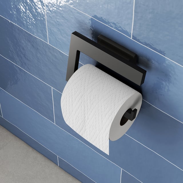 Schwarze Toilettenpapierhalter