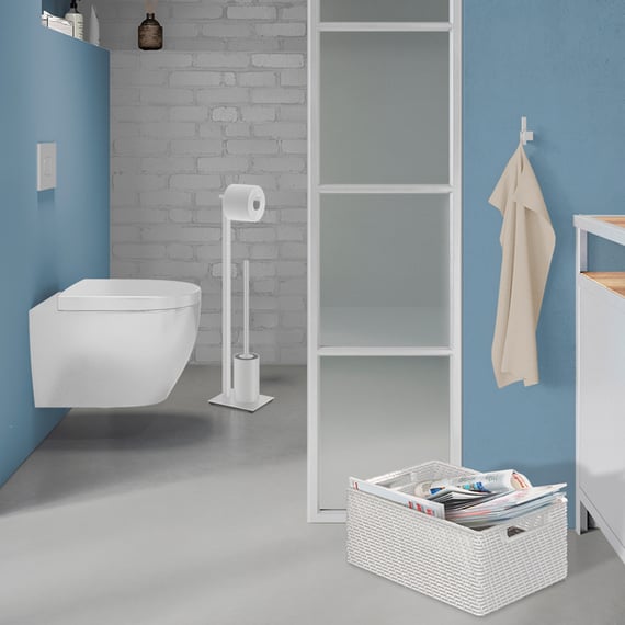 Maximex Nettoyeur De Bord De WC Avec Boîte - Brosse WC Coudée Hygiénique Pour Rebords