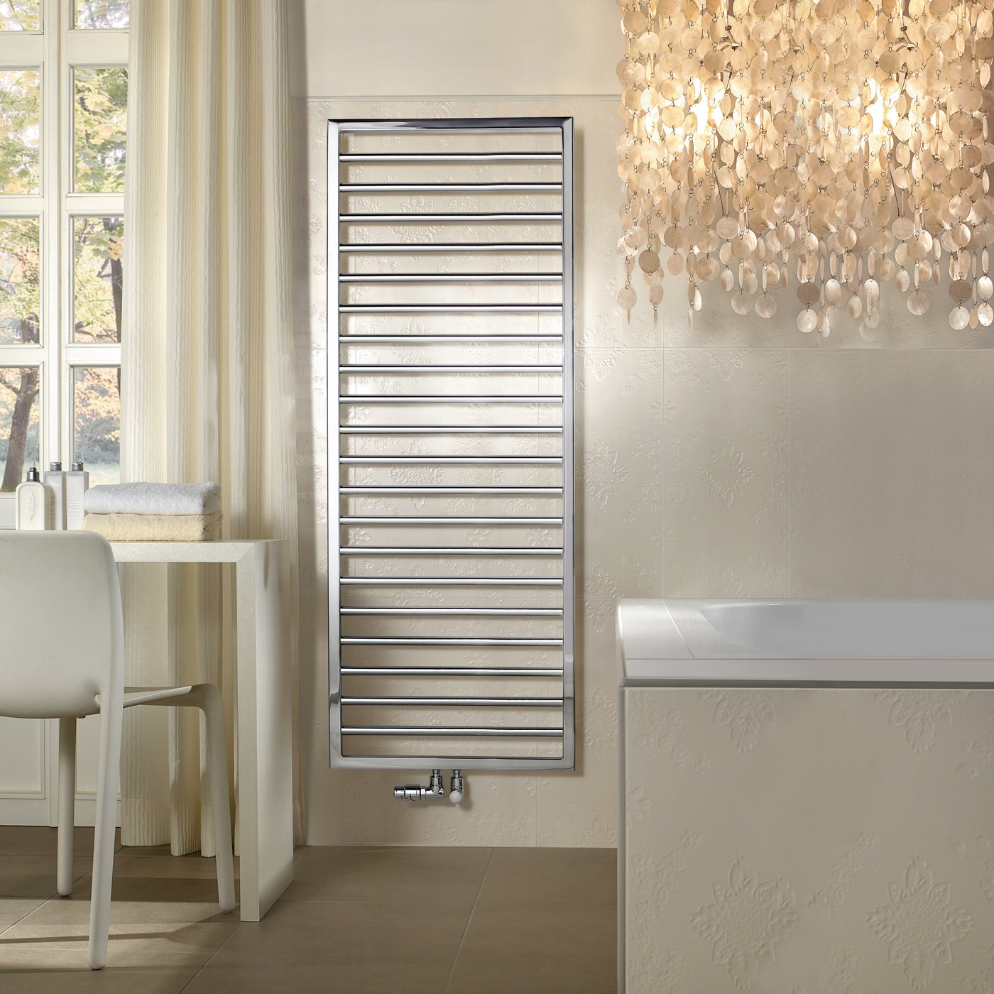 Zehnder Subway towel radiator, hot water or mixed operation 502 W, chrome