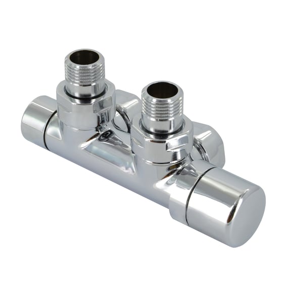 Zehnder Design Line valve tap block chrome